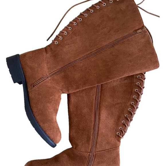 Cherokee Women's Brown Tall Lace Up Boot Size 9 Wide - Picture 1 of 5